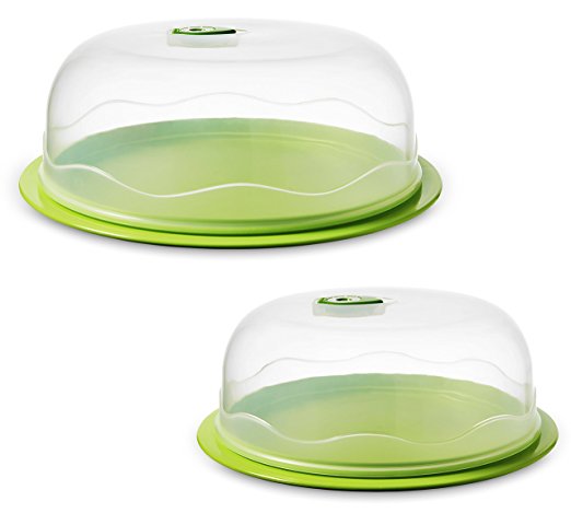 Ozeri INSTAVAC Ready-Serve Domed Food Storage Container, BPA-Free 4-Piece Nesting Set with Vacuum Seal