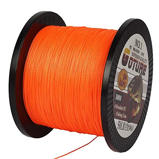 Goture Superpower PE Braide Saltwater Fishing Line 4 Strands 547 Yard 12-65LB Advanced Superline Green Orange Grey Yellow White Blue Color