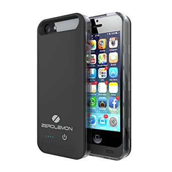 iPhone 5/5s Battery Case,ZeroLemo iPhone 5/5s Ultra Slim Juicer External Protective Battery Case – [MFI Apple Certified] 2400mAh Capacity (Fits All Versions of iPhone 5/5s)-[180 days Warranty Guarantee]-Black