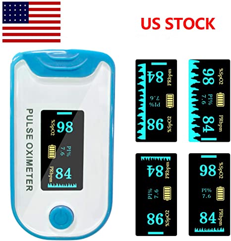 Oximeter, Pulse Oximeter,Pulse Oximeter Fingertip, SpO2 and PR Value Waveform Blood Oxygen, Neck/Wrist Cord-Blue012