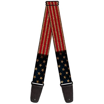 Buckle-Down GS-W32210 "Vintage US Flag Stretch" Guitar Strap