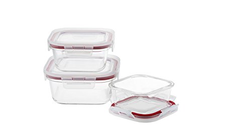 Komax OvenGlass Oven Safe Glass Storage Containers 6pc Set, Square