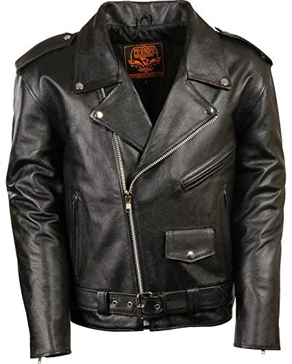 Milwaukee Leather Men's Classic Police Style M/C Jacket - Lkm1781-Black