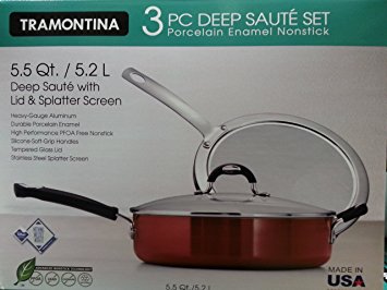 Tramontina 3 Piece Deep Saute Set w/ Lid & Splatter Screen