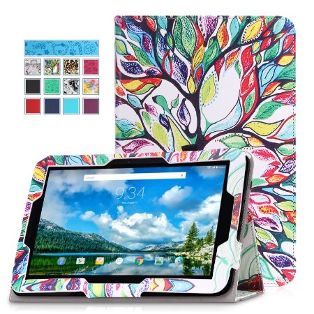 MoKo Verizon Ellipsis 10 Case - Slim Folding Cover Case for Verizon Ellipsis 10 2015 Tablet, Lucky TREE