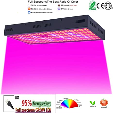 3000W 100 LEDs Grow Light Panel Lamp 100% Full Spectrum Hydroponic Plant Growing Grow Lamp for Greenhouse Hydroponic Indoor Plants Veg and Flower