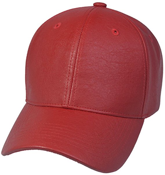 BRAND NEW 2016 Classic PU LEATHER Plain Baseball Cap | Unisex Hat For Men & Women | Adjustable & Structured For Max Comfort | Unique & Timeless Clothing Accessories By Top Level