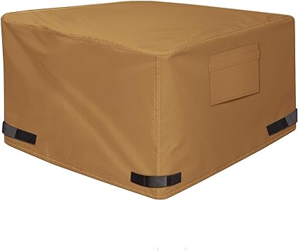 NEXCOVER Square Fire Pit Cover - Waterproof 600D Heavy Duty Cover, Premium Patio Outdoor Cover, 36”L x 36”W x 24”H, Fits for 33 inch, 34 inch, 35 inch, 36 inch Fire Pit / Table, Brown.