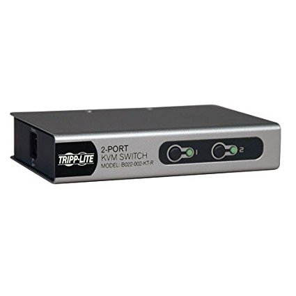 Tripp Lite B022-002-KT-R Desktop Slim KVM Switch Kit with 2 PS/2 Cables
