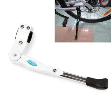 TOPCABIN Bicycle Adjustable Aluminium Alloy Bike Bicycle Kickstand Side Kickstand Fit for 20" 24" 26"- White