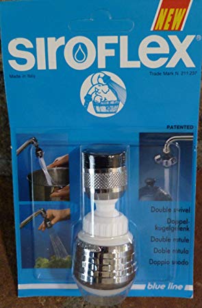 Siroflex New Style Deluxe Double Swivel Sprayer in White/chrome with Matching White Siroflex Sink Strainer