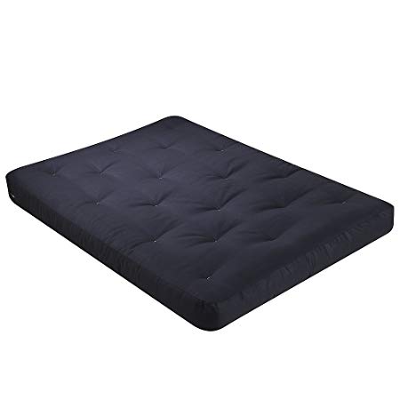 Serta Chestnut Double Sided Foam and Cotton Full Futon Mattress, Black, Made in the USA