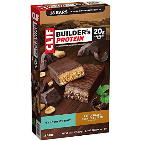 Clif Builders Protein Bar Variety Pack, 18 Count, Pack of 1