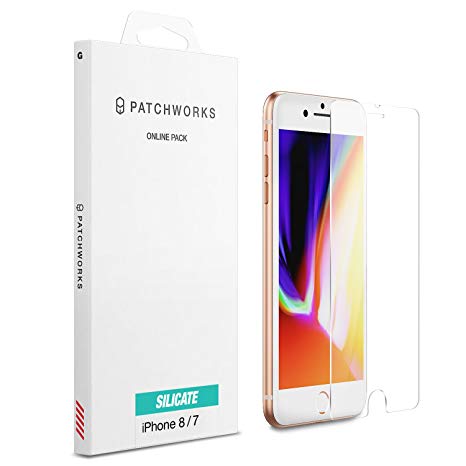 iPhone 8/7 Screen Protector, Patchworks ITG Silicate Made in Japan 9H 0.4mm Maximum Strength Scratch Resistant Oleophobic Coated Tempered Glass for iPhone 6/6s/7/8