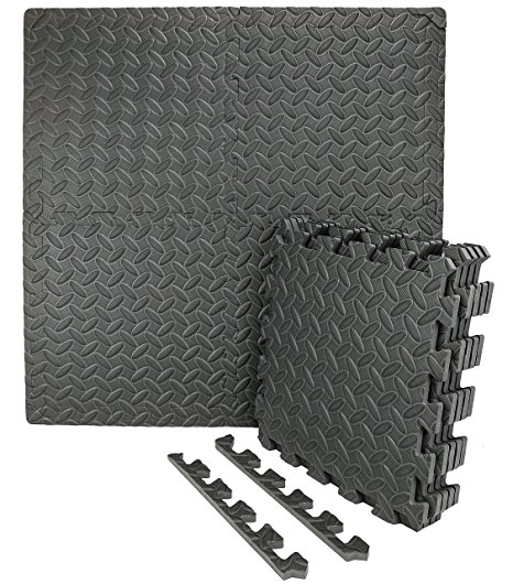 Wacces 12 x 12 inch Multi-Purpose Puzzle EVA Floor Interlocking Foam Exercise Mat Tiles