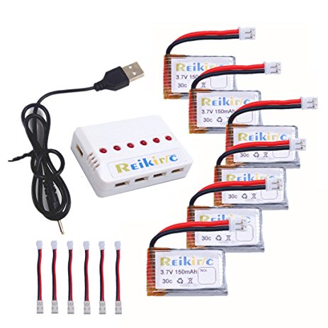 Wwman 6pcs 3.7V 150mAh official Battery   1to6 Charger and   6pcs charging cable For JJRC H36 Eachine E010 NIHUI NH010 GoolRC T36 REALACC H36 Rc Quadcopter Drone Spare Parts