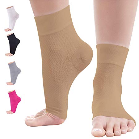 Kemford Ankle Compression Sleeve - 1-Pair Plantar Fasciitis Sock – Foot Brace for Arch Support - Heel Pain Relief for Women & Men