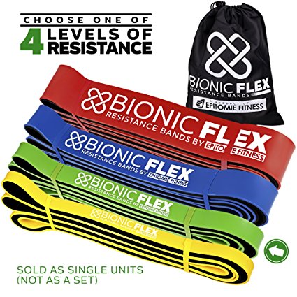 Bionic Flex Pull Up Assist Band – Ultra Durable Resistance Bands for Strength Training Exercise, Physical Therapy, Powerlifting, Stretching by Epitomie Fitness