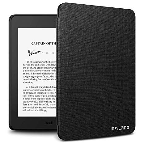 Infiland Case for Kindle Paperwhite (10th Generation-2018 Release), Thinnest and Lightest Cover Compatible with Amazon Kindle Paperwhite 2018 Release(Auto Sleep/Wake Function),Black