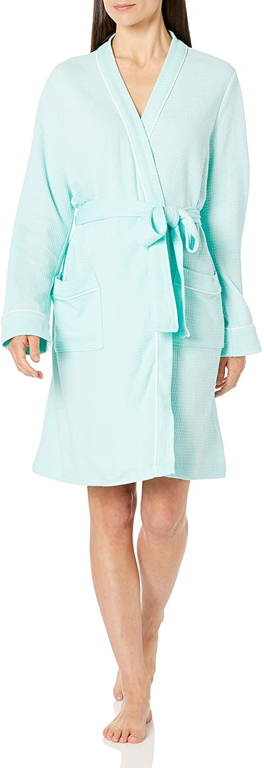 Amazon Essentials Women's Lightweight Waffle Mid-Length Robe