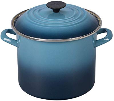 Le Creuset N5100-226M Enamel Over Steel Stockpot, 8-Quart, Marine