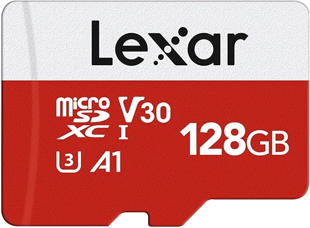 Lexar 128GB Micro SD Card, microSDXC UHS-I Flash Memory Card with Adapter - Up to 100MB/s, A1, U3, Class10, V30, High Speed TF Card