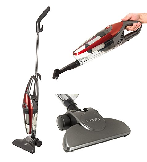 LIVIVO ® NEW 2017 MODEL 2-in-1 800W Vacuum Cleaner - Convertible Upright Stick & Handheld Bagless Hoover with HEPA and Sponge Filtration - Compact Lightweight and Powerful - Includes Crevice Tool and Floor Nozzle Hand Held – with FREE 2 YEAR REPLACEMENT GUARANTEE – Buy with Confidence