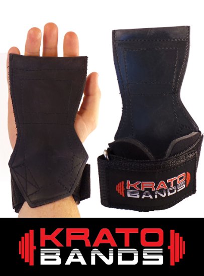 KRATO BANDS. Weight Lifting Gloves. Straps. Grips. Hooks. Power Lifting. Gym and Exercise Wraps. Unique Padded Palm and Wrist Support. Perfect for Shrugs, Deadlifts, Cleans, Pull ups, and Much More!