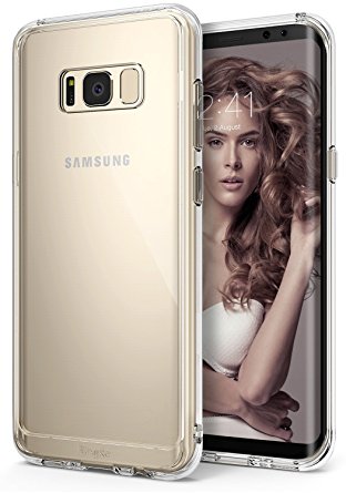 Galaxy S8 Plus Case, Ringke [FUSION] Ergonomic Crystal Clear Transparent PC Back Silicone Bumper Drop Protection Shock Absorption Technology for Samsung Galaxy S8 Plus - Clear