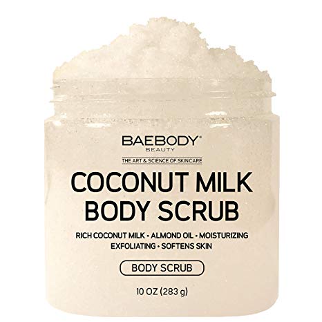 Baebody Coconut Milk Exfoliating & Moisturizing Body Scrub, 10 Ounces