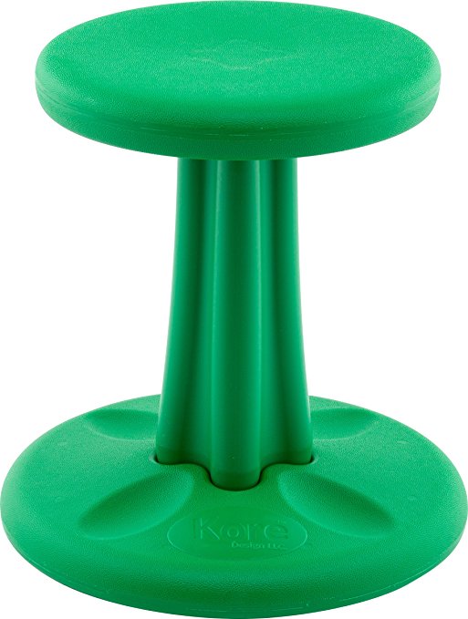 Kore Patented WOBBLE Chair, Made in the USA, Active Sitting for Toddler, Pre-School, Kids, and Teens; Kids don't have to sit still anymore - "The BEST seat in any Classroom"! - Green - Kids (14in)