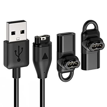 Charger Cable for Garmin Watch with Extra Type C Adapter, 3.3ft USB Charging & Data Transfer Cord for Fenix 7/7S/7X, Instinct 2/2S/Solar, Vivoactive 4/4S/3, Venu 2/2S/Sq, Forerunner 245/945/55/45, etc