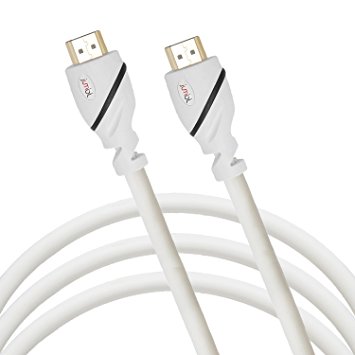 Jumbl High-Speed HDMI Category 2 Premium Cable (25 Feet) Supports 3D & 4K Resolution, Ethernet, 1080P and Audio Return - White