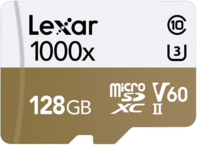 Lexar Professional 1000x 128GB microSDXC UHS-II Card w/ Adapter, Up To 150MB/s Read (LSDMI128CBNA1000A)