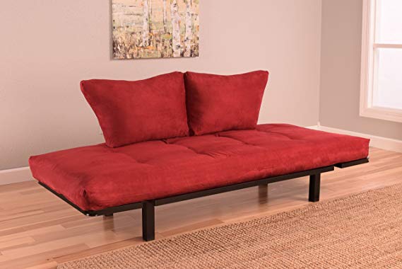 Kodiak Best Futon Lounger - MATTRESS ONLY - Sit Lounge Sleep - Small Furniture for College Dorm, Bedroom Studio Apartment Guest Room Covered Patio Porch (FLAME)