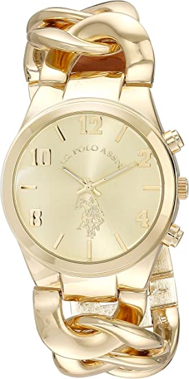 U.S. Polo Assn. Women's USC40069 Gold-Tone Link Bracelet Watch