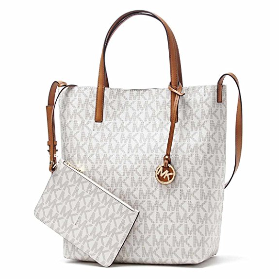 MICHAEL Michael Kors Hayley Large Convertible Tote (Signature Vanilla)