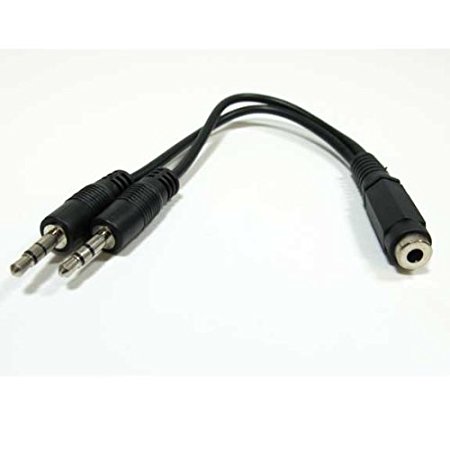 SF Cable 3.5mm Female to 2 3.5mm Male Stereo Splitter Cable (6-Inch)