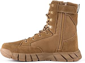 FREE SOLDIER Men’s Tactical Boots 8 Inches Lightweight Combat Boots Durable Suede Leather Military Work Boots Desert Boots