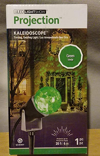 Gemmy Lightshow Projection Kaleidoscope Outdoor Yard Stake Holiday Decoration - Green