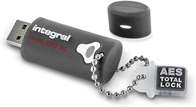 Integral 8GB Crypto Drive FIPS 197 Encrypted USB3.0 Flash Drive (AES 256-bit Hardware Encryption)