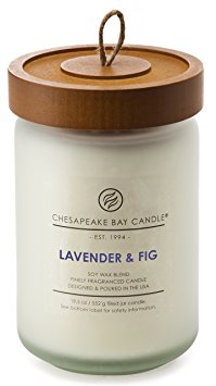 Chesapeake Bay Candle Heritage Collection Large Glass Jar Candle with Lid, Lavender and Fig