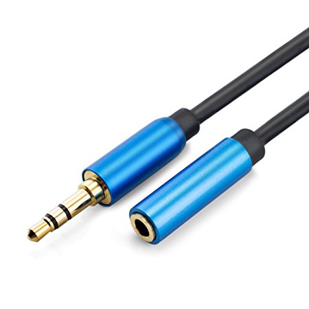 3.5mm Premium Audio Stereo Extension Cable - 2M - Jack Male to Jack Female Cable - Slim cable with gold-plated connectors