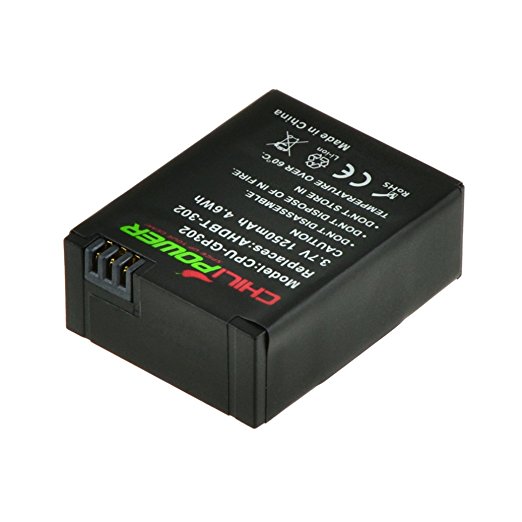 ChiliPower AHDBT-201, AHDBT-301, AHDBT-302 1250mAh Battery for GoPro Hero 3, GoPro HD Hero3, Hero3