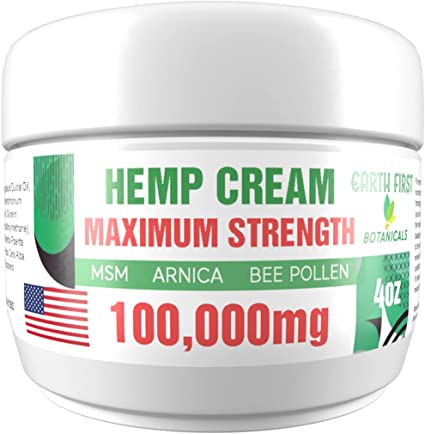Pure wellness Maximum Strength Hemp Pain Cream – Made in USA Hemp Oil and Menthol - Fast Relief for Stress, Muscle, Neck, Lower Back, Nerves, Joint, Foot, Knees, Hands, Headache Support Lotion