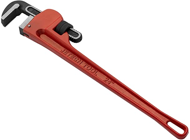 Jetech 24 inch (600mm) Straight Pipe Wrench, Adjustable Heavy Duty Plumbing Wrench with Floating Hook Jaw and I-Beam Handle