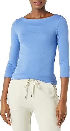 Amazon Essentials Womens 3/4 Sleeve Boatneck T-Shirt