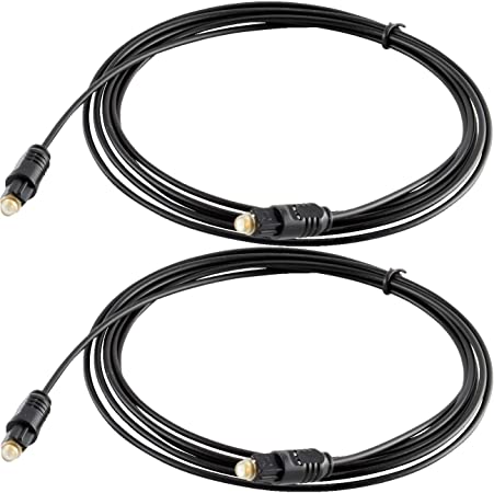 Protronix 2-Pack Digital Audio Optical Toslink Fiber Optic Cable, 6FT