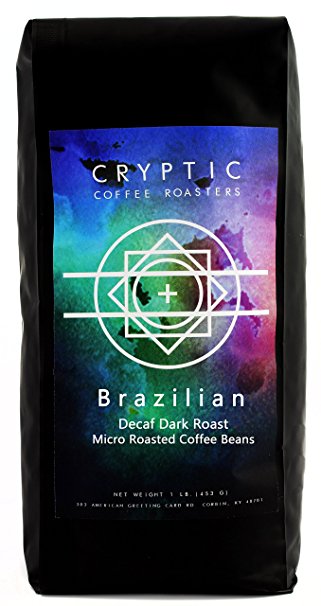 Decaf Brazilian Dark Roast,Single Origin Brazilian, Micro Roasted Whole Bean Coffee (12-Ounce Bag)