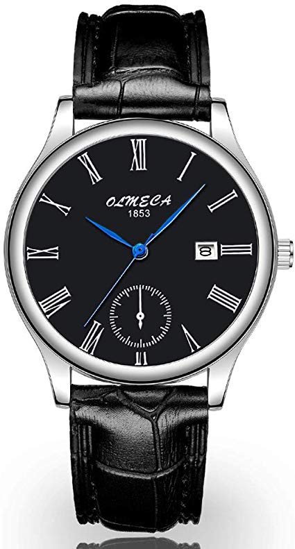 OLMECA Men’s Watch Luxury Sports Dress Simple Wristwatches Analog Quartz Waterproof Stainless Steel Mesh Milanese Band Watch for Men 709